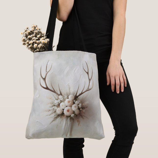 Bolso De Tela Bouquet and Deer Antlers (Detalle)