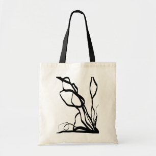Bolso De Tela Bouquet Blanc: Resumen blanco y negro