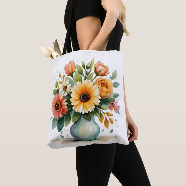 Bolso De Tela Bouquet de flores acuáticas (Detalle)