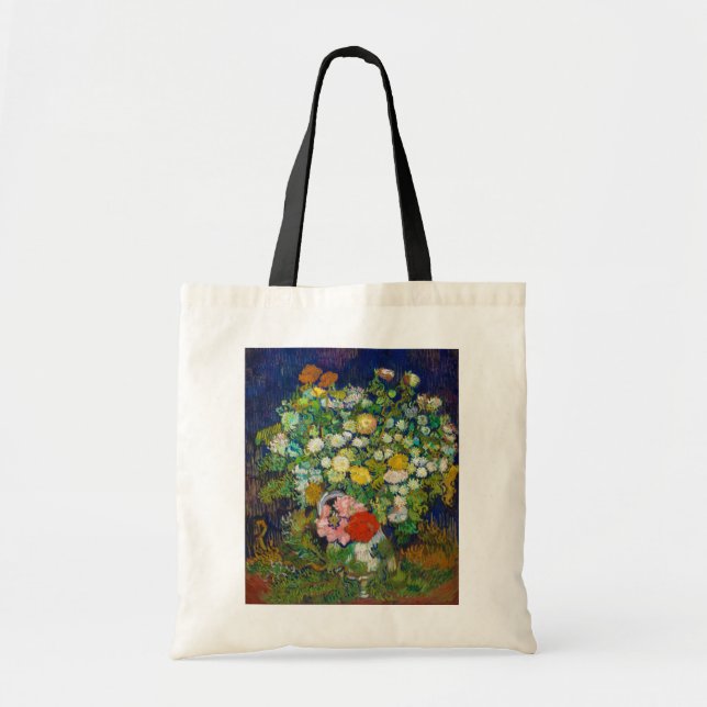 Bolso De Tela Bouquet de flores en una vara, Van Gogh (Frente)