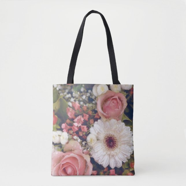 Bolso De Tela Bouquet de flores románticas (Anverso)