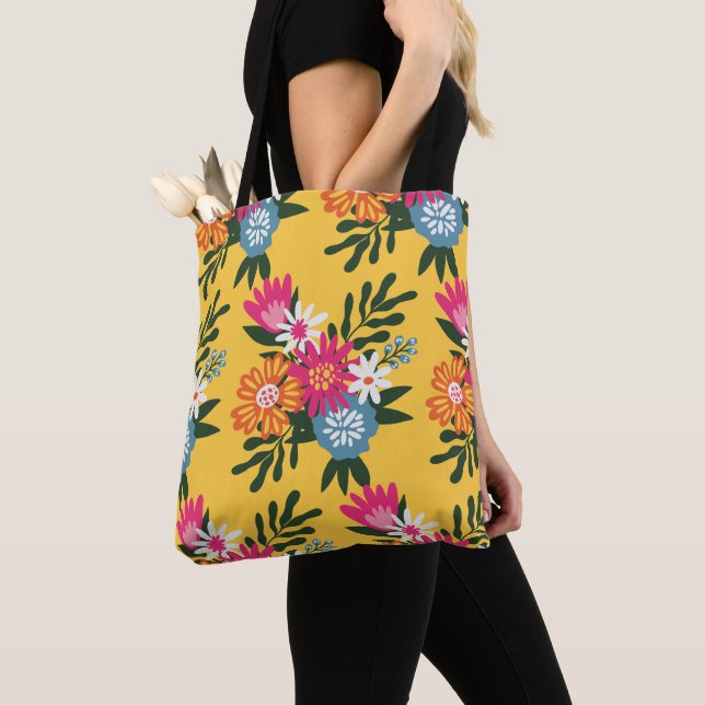 Bolso De Tela Bouquet de las flores de verano sobre el oro (Detalle)