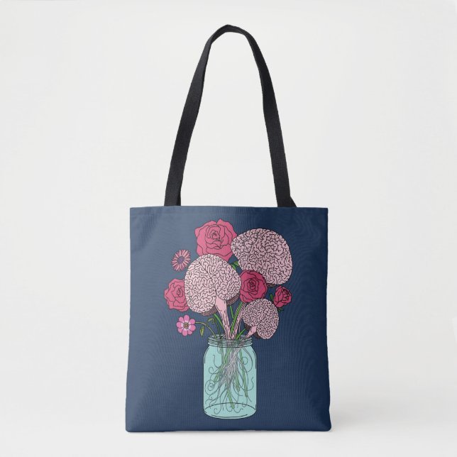 Bolso De Tela Bouquet de las flores del cerebro (Anverso)