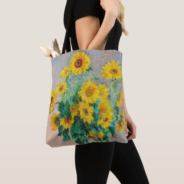 Bolso De Tela Bouquet de los girasoles Claude Monet (Detalle)