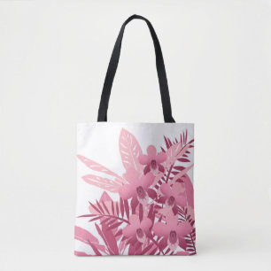 Bolso De Tela Bouquet de plantas tropicales rosas