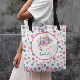 Bolso De Tela Bouquet de sobre de patrón de flores de primavera