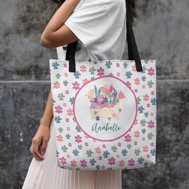 Bolso De Tela Bouquet de sobre de patrón de flores de primavera  (Subido por el creador)