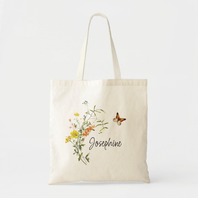 Bolso De Tela Bouquet Wildflowers Bridesmaid Tote Bag (Frente)