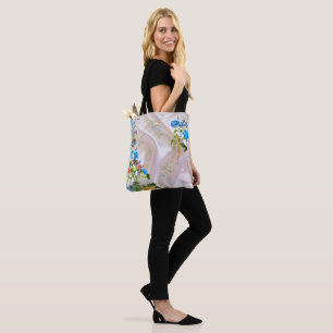 Bolso De Tela Bouquets de Rosas multicolores sobre texturas de s