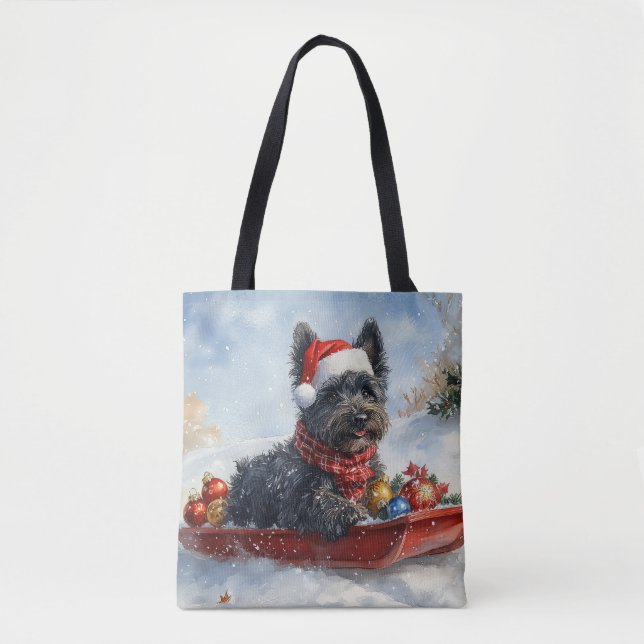 Bolso De Tela Bouviers Des Flandres Dog en Navidades seductores (Anverso)