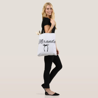 Bolso De Tela Bow de nombre personalizado