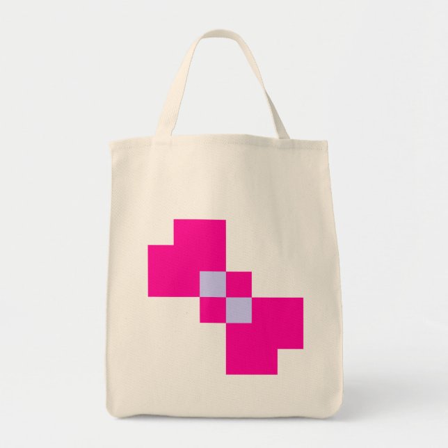 Bolso De Tela Bow de píxeles de 8 bits (Frente)