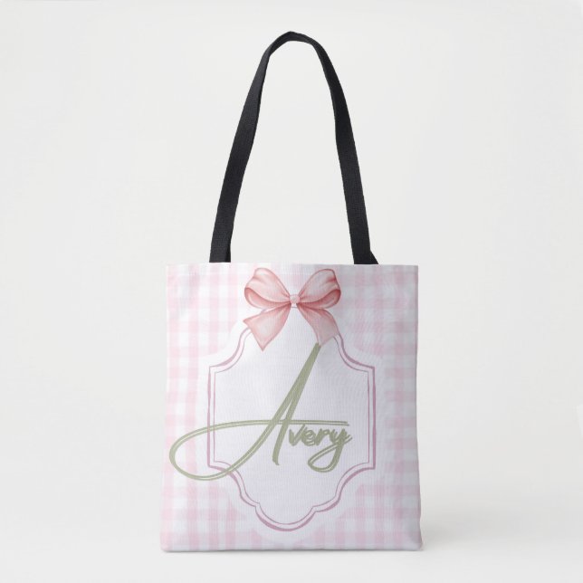 Bolso De Tela Bow&Gingham (Anverso)