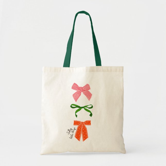 Bolso De Tela Bow Jolly Little Things Navidad  (Frente)