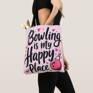 Bolso De Tela Bowling Lover Cute Retro Diseño Deportivo Estético