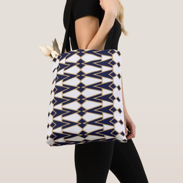 Bolso De Tela Bowties azules y dorados (Detalle)