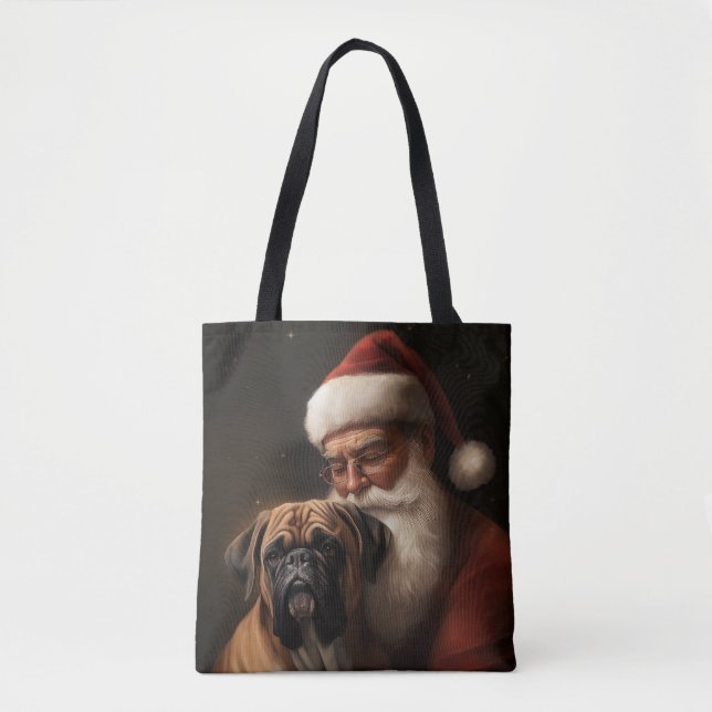 Bolso De Tela Boxeador con Navidades festivos de Santa Claus (Anverso)