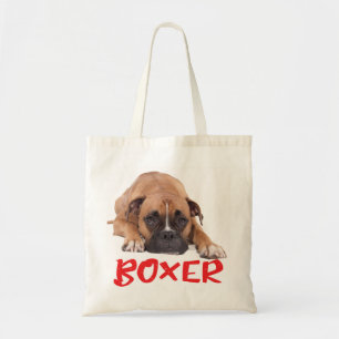 Bolso De Tela Boxeador Perro Cachorro Rojo Boxeador Amor Rojo