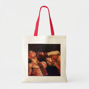 Bolso De Tela Boxeo deportivo vintage, boxeadores golpeando en l