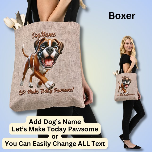 Bolso De Tela Boxer - Añadir nombre de perro, cambiar texto (Subido por el creador)