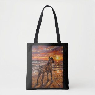 Bolso De Tela Boxer atigrado en Sunset Beach Regalo de arte de p