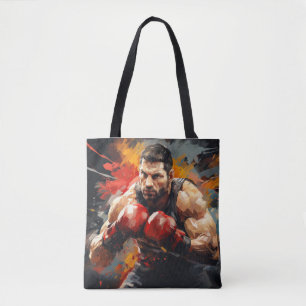 Bolso De Tela Boxer Boxing Sport Pintura Resumen Decor Art