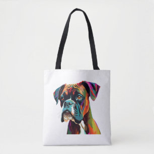 Bolso De Tela Boxer Dog Colorful