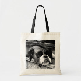 Bolso De Tela Boxer Dog En Windowsill btcn