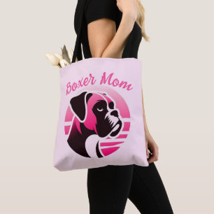 Bolso De Tela Boxer Dog Mom in Pink