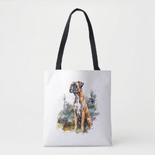 Bolso De Tela BoxerLoveArt Pintura de color de agua vibrante de