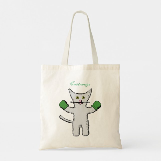 Bolso De Tela Boxing Kitten con Mittens_Cove (Reverso)