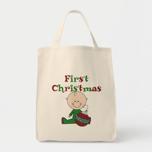 Bolso De Tela Boy First Christmas Tote Bag (Frente)