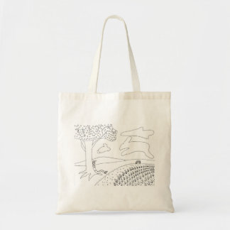 Bolso De Tela Boy Gazing Clouds Park Esbozo de coloración Tote B
