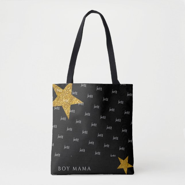 Bolso De Tela Boy Mama Fun Nombre personalizado Tote Bag (Anverso)