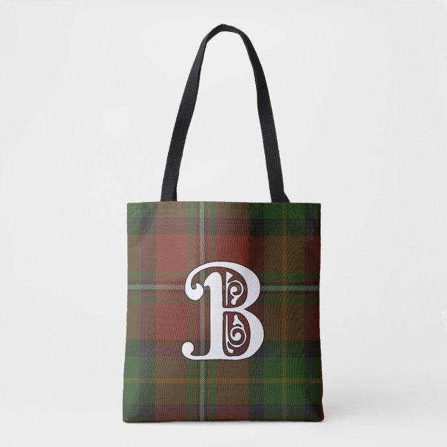 Bolso De Tela Boyd Clan Tartan Monograma (Anverso)