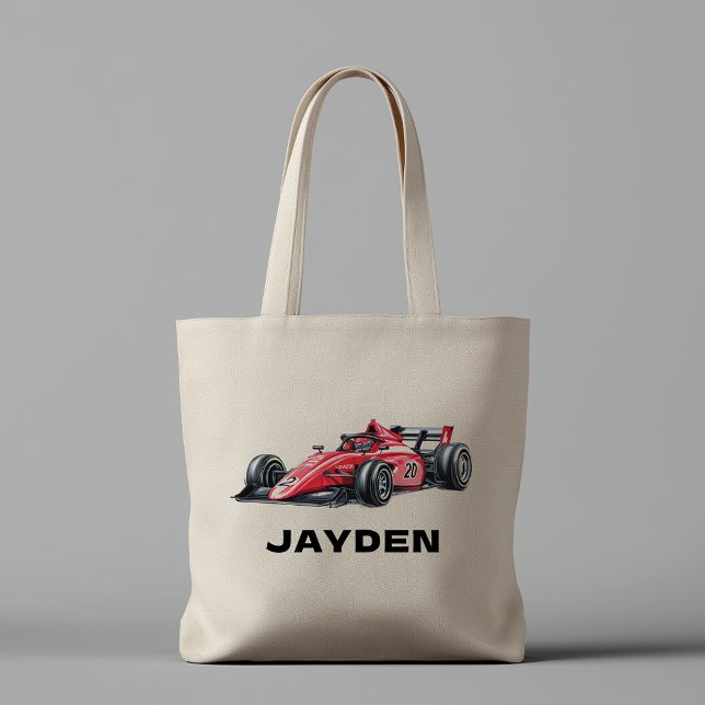 Bolso De Tela Boys Personalised Cool Red Racing Car Tote Bag (Subido por el creador)