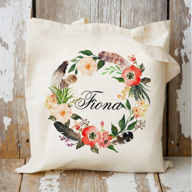 Bolso De Tela Braidsmaid Floral personalizada, Bienvenida3 (Subido por el creador)