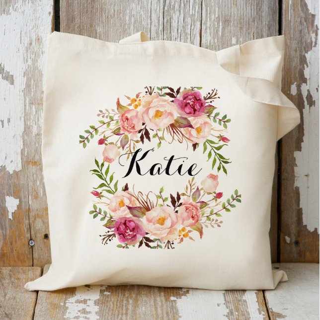 Bolso De Tela Braidsmaid floral Rustica Personalizada (Subido por el creador)