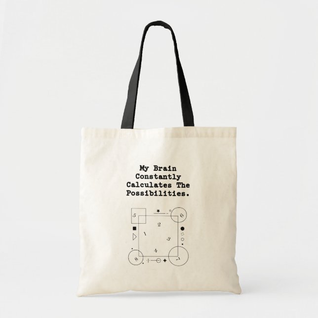 Bolso De Tela Brain Calculates Possibilities | Math Thinker (Frente)