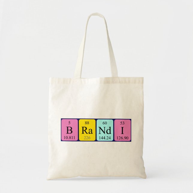 Bolso De Tela Brandi nombre de tabla periódica (Frente)