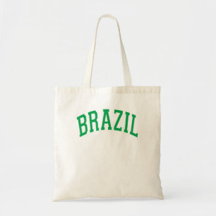 Bolso De Tela Brasil Arquea camiseta de texto verde