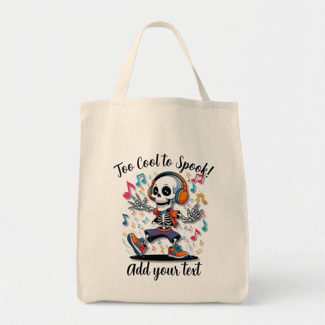 Bolso De Tela Breakdance Skeleton – Large Halloween Tote (Frente)