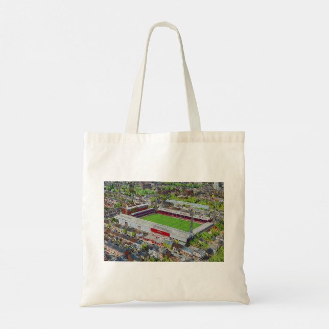 Bolso De Tela Brentford FC Griffin Park Stadium Aerial Art (Reverso)