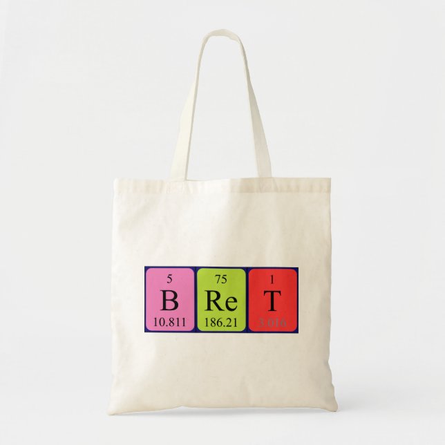Bolso De Tela Bret nombre de tabla periódica tote bag (Frente)
