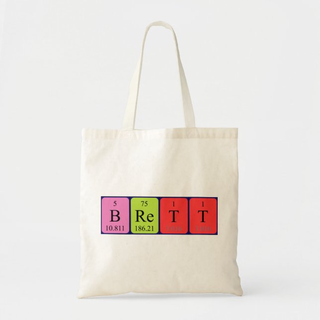 Bolso De Tela Brett nombre de tabla periódica tote bag (Frente)