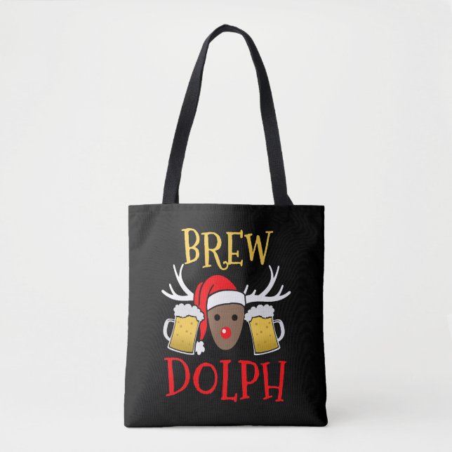 Bolso De Tela Brewdolph - Gracioso regalo de Navidades de cervez (Anverso)