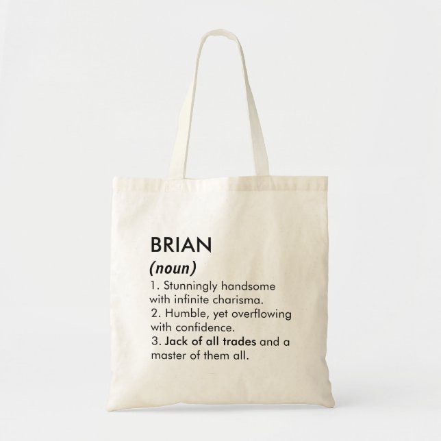 Bolso De Tela Brian name, Editable name, Custom name (Frente)