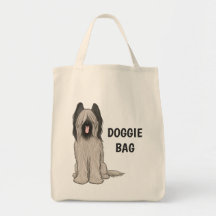 Briard lindo con el texto de encargo