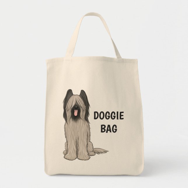 Bolso De Tela Briard lindo con el texto de encargo (Frente)