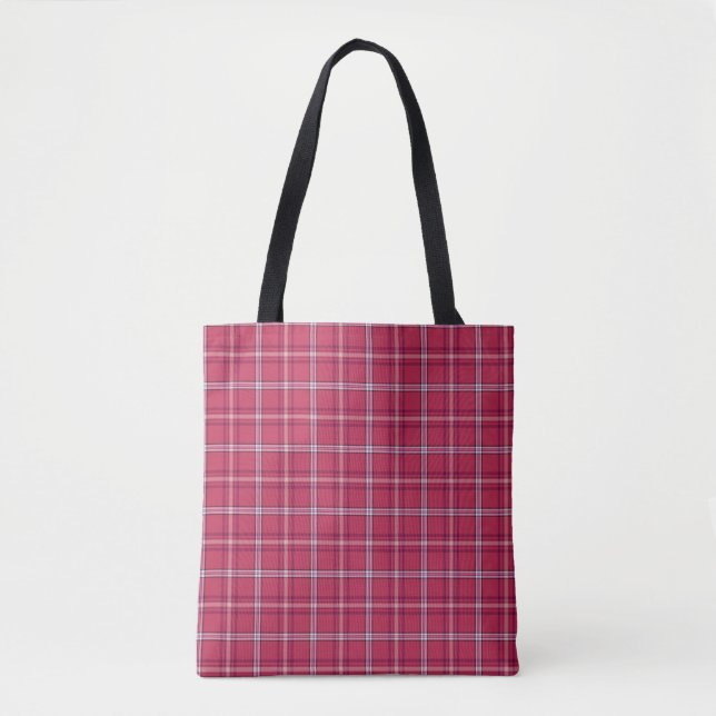Bolso De Tela Brick Red and Soft Peach Plaid (Anverso)